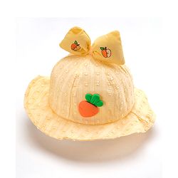 Babyhug Cotton Bucket Hats Embroidered Yellow - Diameter 15.5 cm