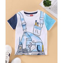 Babyhug Half Sleeves T-Shirt Tools Print - White