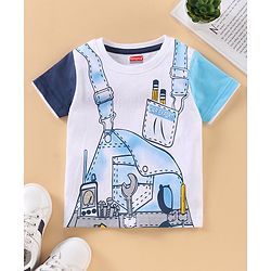 Babyhug Half Sleeves T-Shirt Tools Print - White