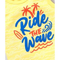 Babyhug Sleeveless Tee Text Print - Yellow
