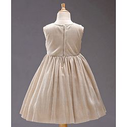 Babyhug Sleeveless Party Frock with Corsage - Pearly White