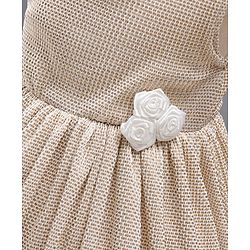 Babyhug Sleeveless Party Frock with Corsage - Pearly White