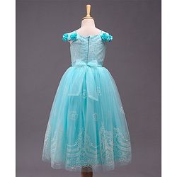 Babyhug Sleeveless Party Wear Gown with Corsage - Blue