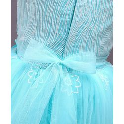 Babyhug Sleeveless Party Wear Gown with Corsage - Blue