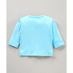 Babyhug 100% Cotton Full Sleeves Vests Penguin Print Pack of 3 - Aqua & Sky Blue White