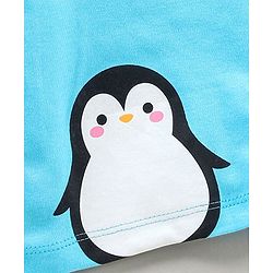 Babyhug 100% Cotton Full Sleeves Vests Penguin Print Pack of 3 - Aqua & Sky Blue White
