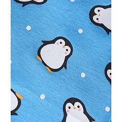 Babyhug 100% Cotton Full Sleeves Vests Penguin Print Pack of 3 - Aqua & Sky Blue White