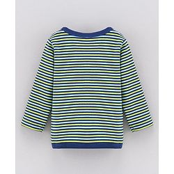 Babyhug 100% Cotton Full Sleeves Vests Striped and Printed Pack of 2 - Blue Green