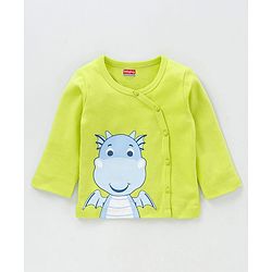 Babyhug 100% Cotton Full Sleeves Vests Striped and Printed Pack of 2 - Blue Green