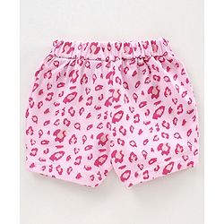 Babyhug Half Sleeves Printed Night Suit Bow Applique - Pink