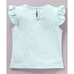 Babyhug Frill Sleeves Night Suit Text Print - Blue