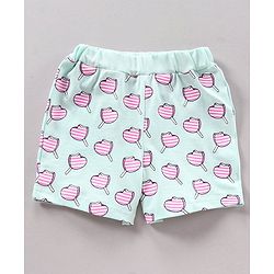 Babyhug Frill Sleeves Night Suit Text Print - Blue