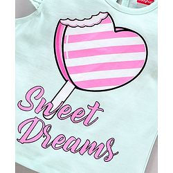 Babyhug Frill Sleeves Night Suit Text Print - Blue