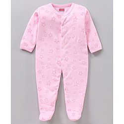 Babyhug Cotton Full Sleeves Sleepsuits Printed Pack of 3 - Pink Blue