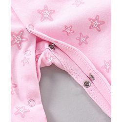 Babyhug Cotton Full Sleeves Sleepsuits Printed Pack of 3 - Pink Blue