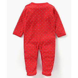 Babyhug Full Sleeves Footed Sleepsuits Strawberry Print Pack Of 3 - Red Pink
