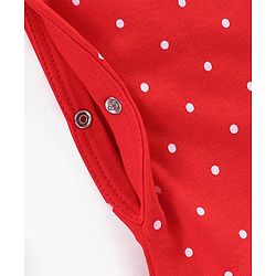Babyhug Full Sleeves Footed Sleepsuits Strawberry Print Pack Of 3 - Red Pink