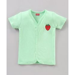 Babyhug Half Sleeves 100% Cotton Vests Dot And Strawberry Print Pack Of 3 - Red Pink Green