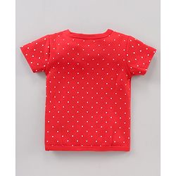 Babyhug Half Sleeves 100% Cotton Vests Dot And Strawberry Print Pack Of 3 - Red Pink Green