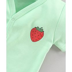 Babyhug Half Sleeves 100% Cotton Vests Dot And Strawberry Print Pack Of 3 - Red Pink Green