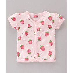 Babyhug 100%Cotton Half Sleeves Vests Pack of 3 - Pink