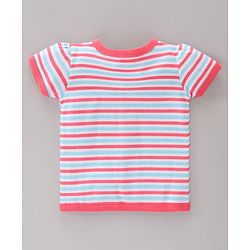 Babyhug 100%Cotton Half Sleeves Vests Pack of 3 - Pink
