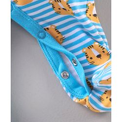 Babyhug Full Sleeves Printed Sleep Suit - Blue