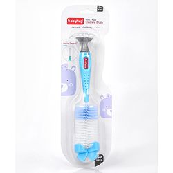 Babyhug 2 In 1 Bottle & Nipple Cleaning Brush - Blue