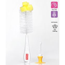 Babyhug 2 In 1 Bottle & Nipple Cleaning Brush - Blue