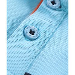 Babyhug Half Sleeves Striped Polo Tee and Shorts Set - Light Blue Dark Blue