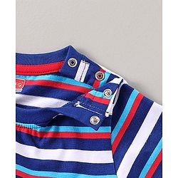Babyhug Half Sleeves Cotton Printed and Striped T-shirts Set of 3 - Red White Blue