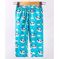 Babyhug Half Sleeves Shirt & Pyjama Set Panda Print - Blue