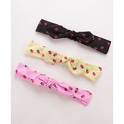 Babyhug Headbands Pack Of 3 - Pink, Yellow & Black