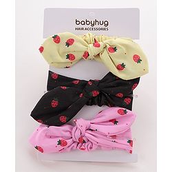 Babyhug Headbands Pack Of 3 - Pink, Yellow & Black