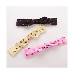 Babyhug Headbands Pack Of 3 - Pink, Yellow & Black