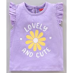Babyhug Short Frill Sleeves Tops Striped and Text Print Pack of 7 - Multicolor