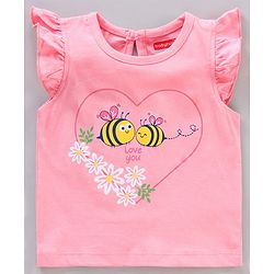 Babyhug Short Frill Sleeves Tops Striped and Text Print Pack of 7 - Multicolor