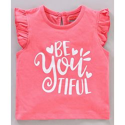 Babyhug Short Frill Sleeves Tops Striped and Text Print Pack of 7 - Multicolor