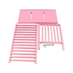 Babyhug Visby Wooden Cot with 3 Level Height Adjustment & Plug and Play Assembly - Pink| Solid Pinewood| Attach to Parents Bed