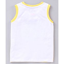 Babyhug Sleeveless Cotton T-shirt Mickey Mouse Graphic and Striped - Yellow White