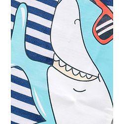 Babyhug Half Sleeves T-Shirt Stripes & Shark Print - Blue