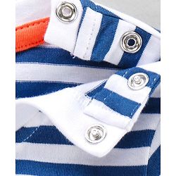 Babyhug Half Sleeves T-Shirt Stripes & Shark Print - Blue