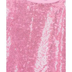 Babyhug Sleeveless Sequin Frock Flower Applique - Pink