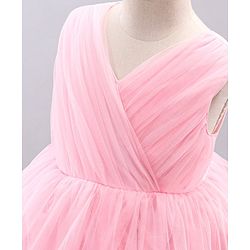 Babyhug Sleeveless Embroidered Party Wear Frock - Pink