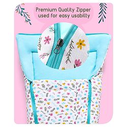 Babyhug Sleeping Bag Flower and Leaf Print- Blue