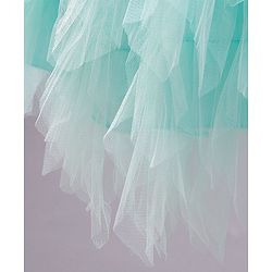 Babyhug Sleeveless Sequined Party Wear Asymmetrical Fit and Flare Frock with Corsage - Mint