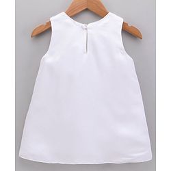 Babyhug Sleeveless A Line Sequined Party Wear Frock with Floral Pattern - Multicolor