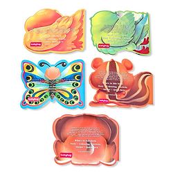 Babyhug 5 In 1 Story & Activity Animal Shape Books Pack of 5 ( Duck, Parrot, Butterfly, Chipmunk, Puppy) - English