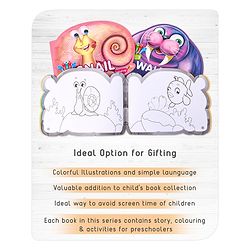 Babyhug 5 In 1 Story & Activity Animal Shape Books Pack of 5 (Octopus, Snail, Penguin,Walrus,Whale) - English