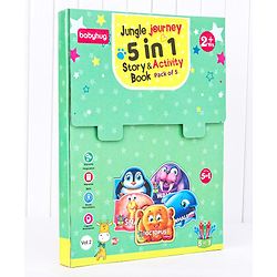 Babyhug 5 In 1 Story & Activity Animal Shape Books Pack of 5 (Octopus, Snail, Penguin,Walrus,Whale) - English